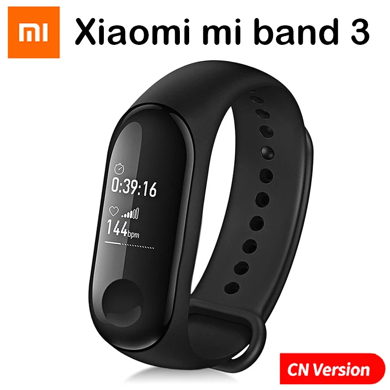 Mi Band 3 CN Version Xiaomi mi Band 4 фитнес-браслет 5ATM шагомер спортивный умный Браслет 0,9" цветной AMOLED экран mi Band 3 mi Band 4 глобальная версия - Цвет: Mi Band 3 CN Version