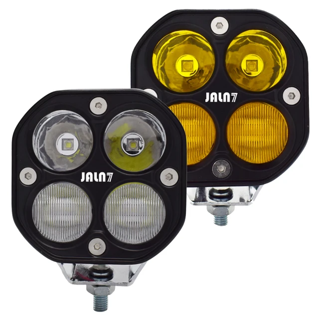 JALN7 Car 40W LED 4x4 Work Light Motorcycle Driving Headlight Square 3Inch  Yellow White DC 12V