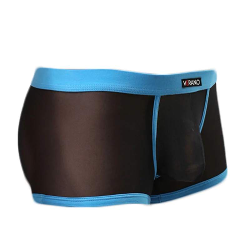 Повседневные сетчатые мужские боксеры ультратонкие прозрачные трусы