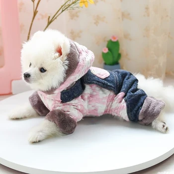 

Dog Clothes Winter Autumn Warm Thick Jumpsuit Puppy Dog Bulldog Chihuahua Birthday Party Cotton Padded Plush Four Legged Clothes