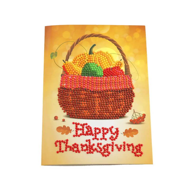  1pcs Christmas Thanksgiving day DIY diamond painting decorations thank you invitation greeting card - 4.0002E+12