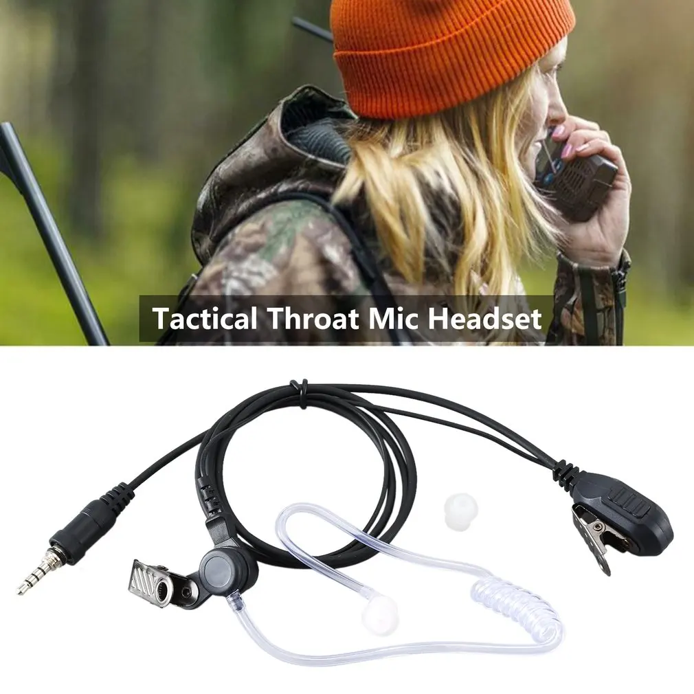 VX 7R For Walkie talkie Headset Throat Mic Vacuum Sound Transmission CS Headset Extendable Throat Microphone Mic Earpiece