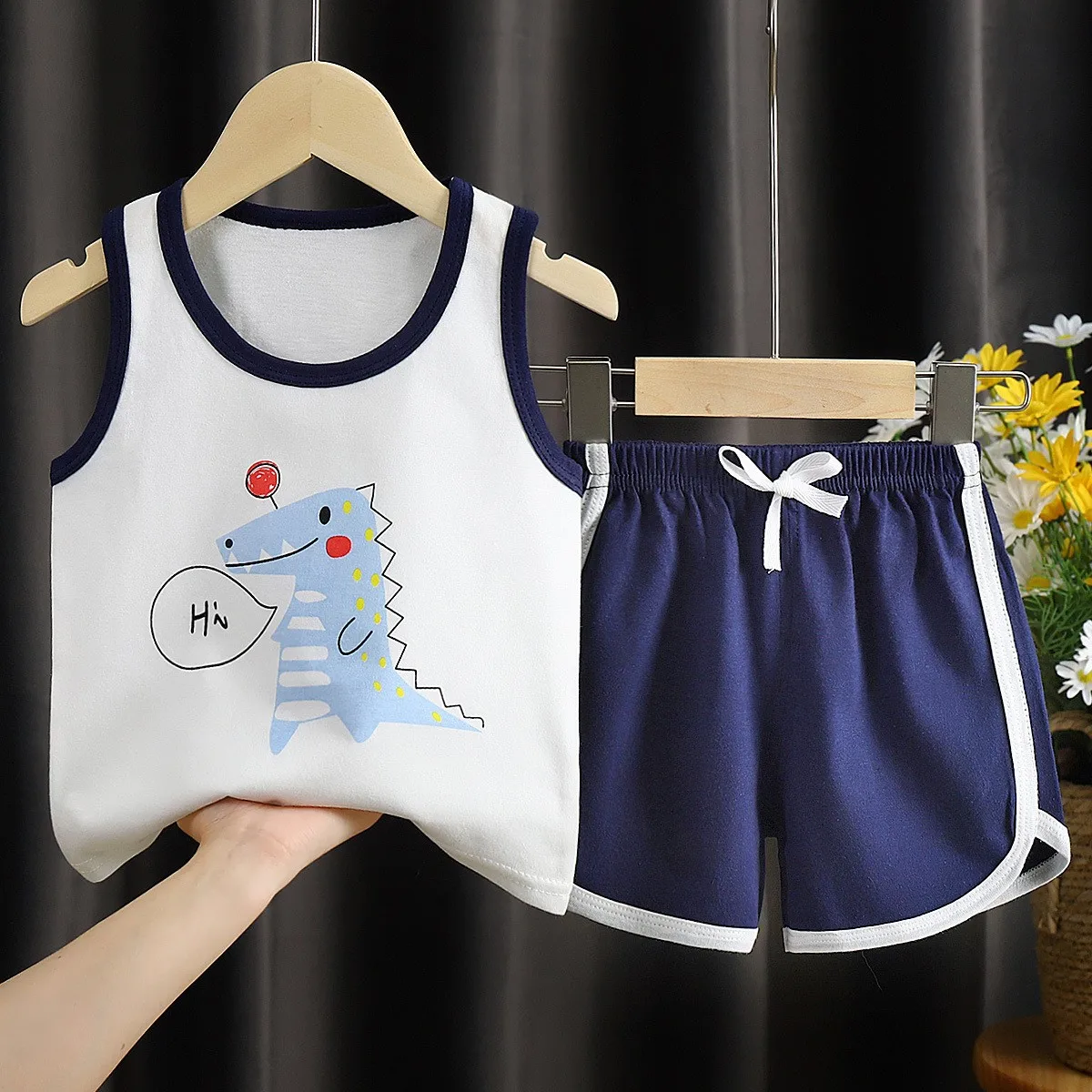 Kids Clothing Set 2pcs/set New Summer Baby Boys Girls Clothes Suit Children Sleeveless T Shirt Shorts Toddler Casual Clothing Set Kids Tracksuits