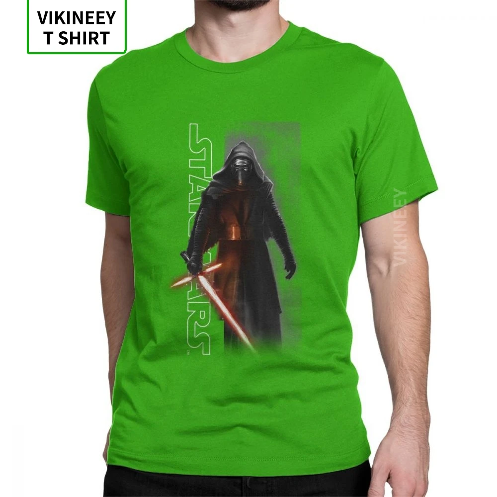 Звездные войны, серия, футболка для мужчин, The Force Awakens Kylo Ren Shadows, футболка для мужчин, обычные топы, потрясающие футболки, хлопковая футболка из ткани - Цвет: Зеленый