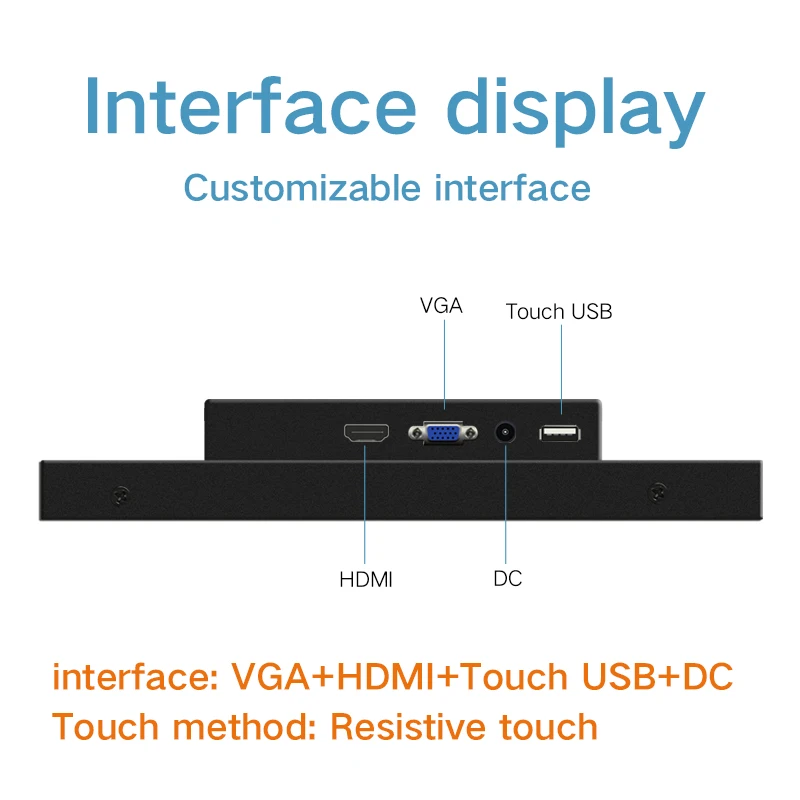 17," монитор промышленный ЖК-экран 1600*900/1920*1080 VGA/HDMI/DVI/USB Сопротивление сенсорный экран - Цвет: VGA HDMI USB