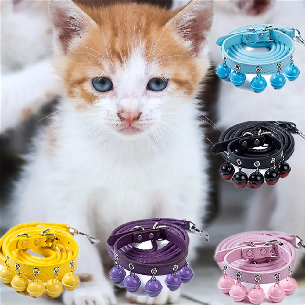 Cat Collar With Bell Collar For Cats Kitten Puppy Leash Collars For Cats Dog Optional Traction