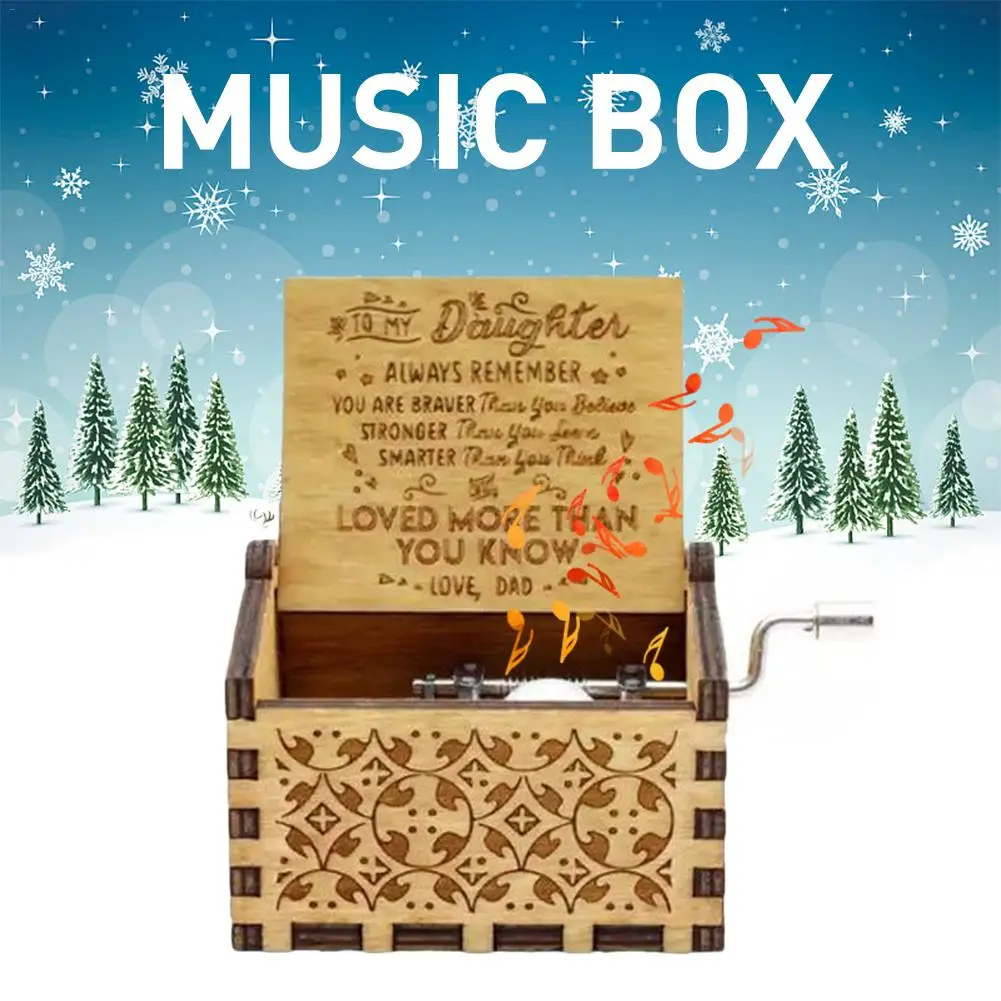 Christmas gift handmade classical music box hand-operated wooden music box you a 