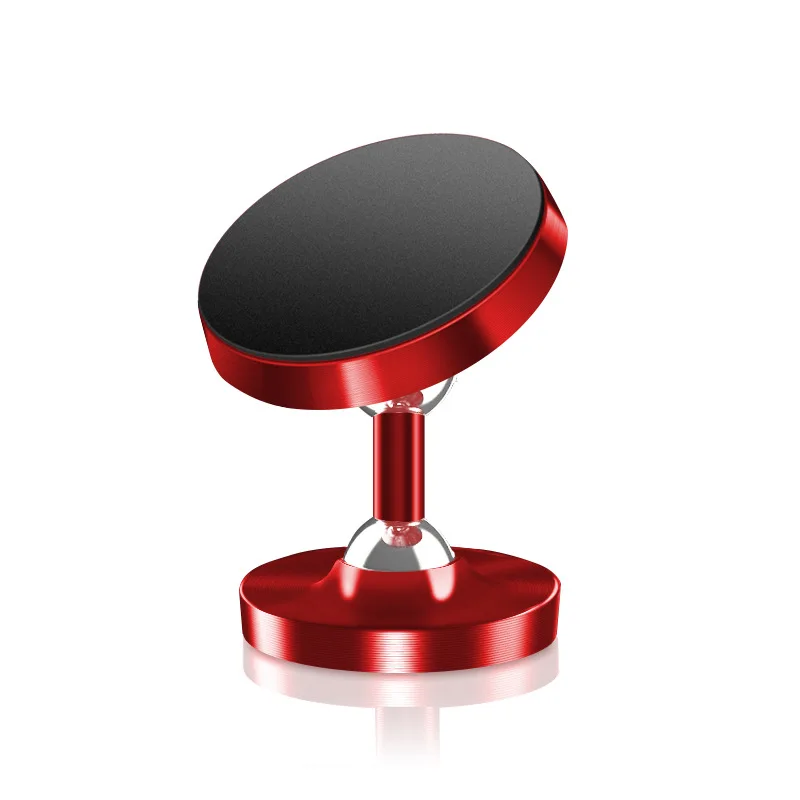 Универсальный магнитный автомобильный держатель 360 градусов вращающийся металлический подвес для Samsung светящийся держатель в автомобиль для мобильного телефона huawei - Цвет: Red