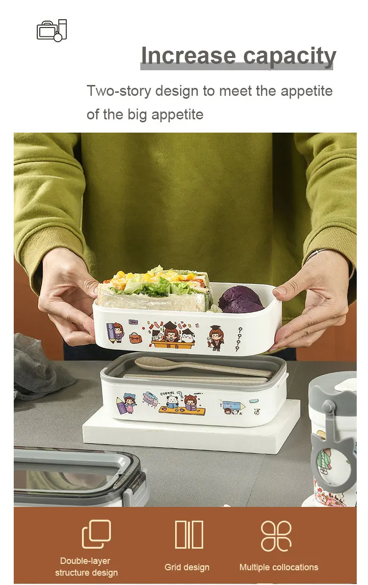 Lunch Box Thermal Food Container Bento Box Microwave Safe Lunchbox School Child Food Storage Kid's Lunch Box With Compartments