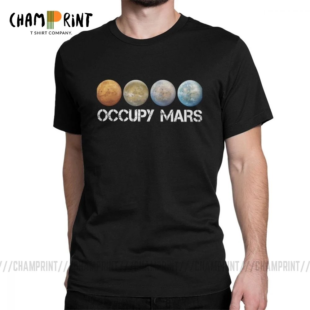 Occupy Mars Terraform мужские футболки Аполлон астронавт Spacex винтажные хлопковые с