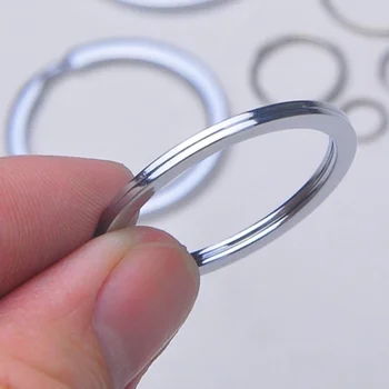 Silver Plated Metal Blank Keyring Keychain Split Ring Keyfob Key Holder Rings Women Men DIY Key Chains Accessories 6