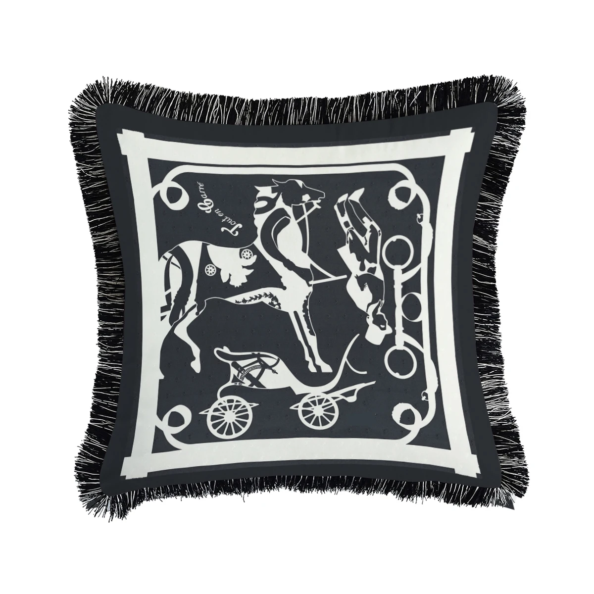 Luxury European Classical Christmas Hotel Velvet Tassel Cushion Cover Pillow Cover Pillowcase Home Decorative Sofa Throw Pillows