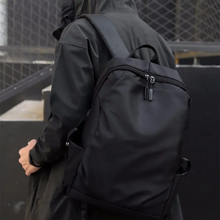 

New Style Nylon Waterproof Solid Color Japanese Korean Men's Backpack Simple Casual Versatile Fashion Man Computer Business Back
