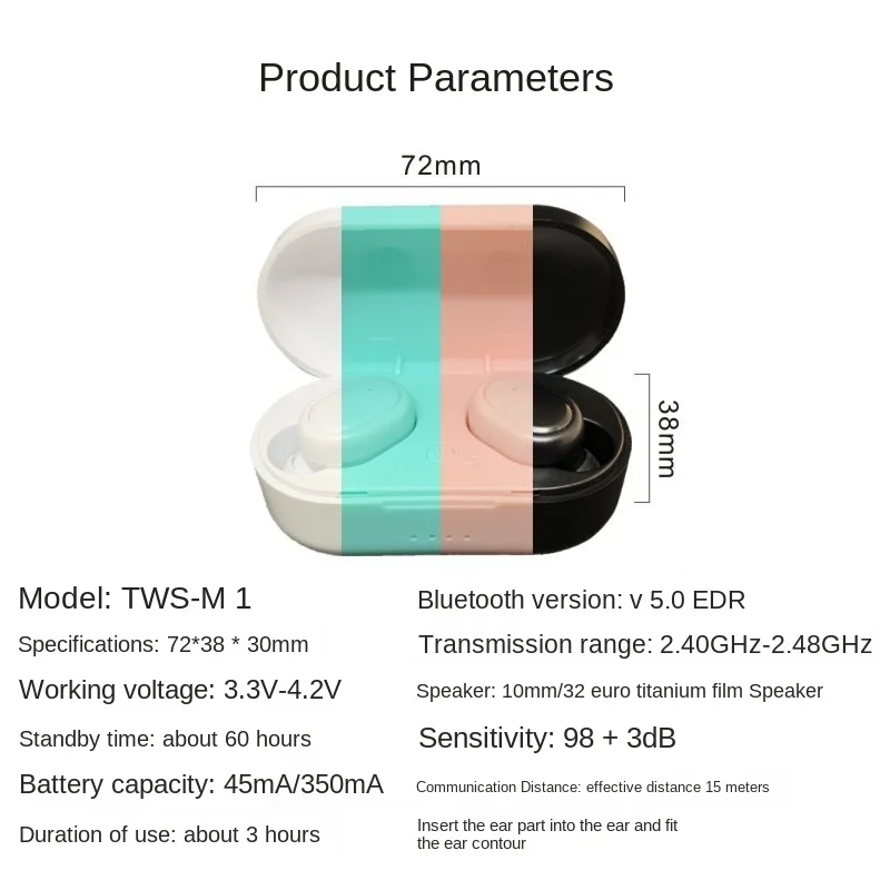 Free shipping Macaron TWS M1 Bluetooth 5 0 earbuds movement With portable charging compartment Wireless mini earphone