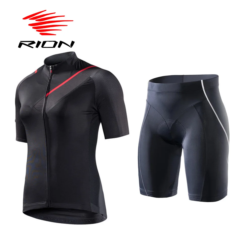 RION Women's Cycling Jersey Set MTB Mountain Bike Pad Shorts Bicycle Cycling Female Clothes Set Bicicleta Ciclismo Ropa mujer