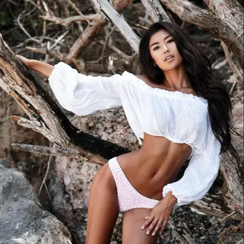 

US Women Bikini Cover Up Swimwear Beach Off-shoulder Blouse T-Shirt Top Summer