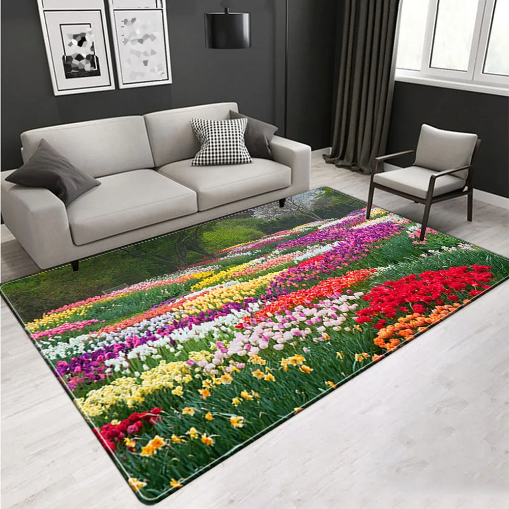 Kids Room Play Carpets for Living Room Bedroom Area Rugs Modern Flowers
