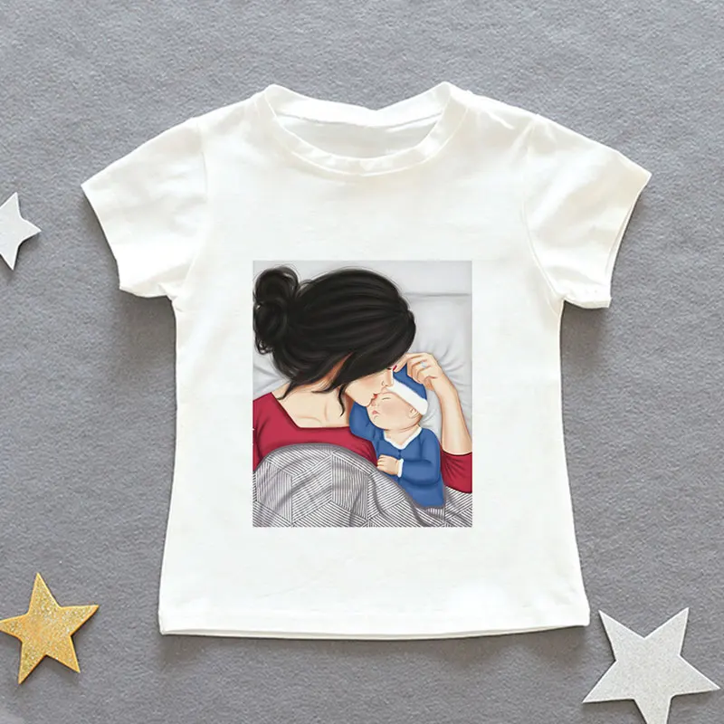 Футболки для мальчиков и девочек с надписью «You Protect The World» и надписью «I Protect Your Mother And Me» Красивые Детские футболки в стиле Харадзюку - Цвет: 2877
