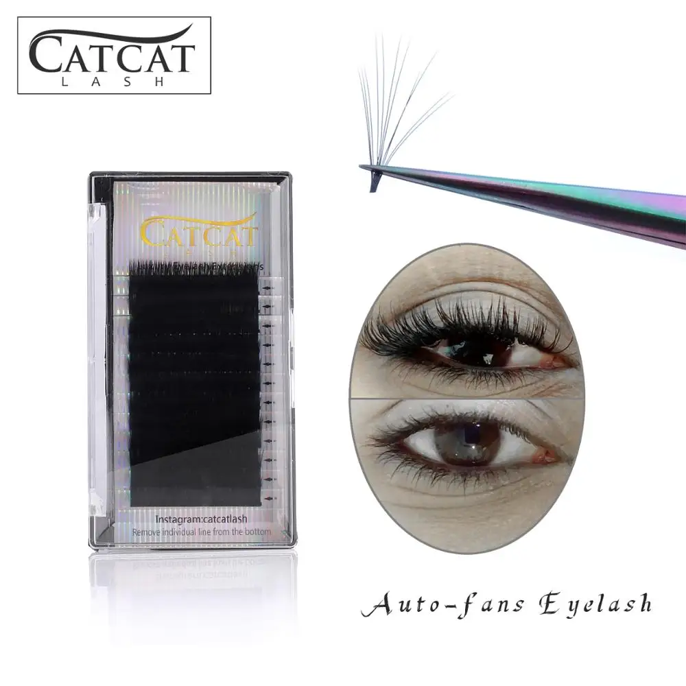 Catcatcatlash Easy Fan цветущие ресницы для наращивания автоматические легкие Кластерные