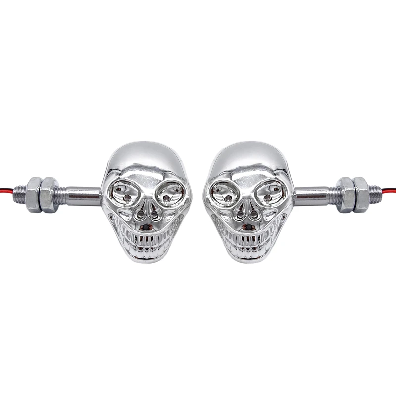 12 в 1 пара Refit Punk Skull светодиодный синий светильник для мотоцикла сигнальная лампа универсальная мотоциклетная головка указатели поворота светильник