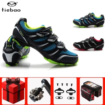 

Tiebao cycling shoes add SPD pedals set men sneakers women breathable self-locking zapatillas ciclismo mtb mountain bike shoes