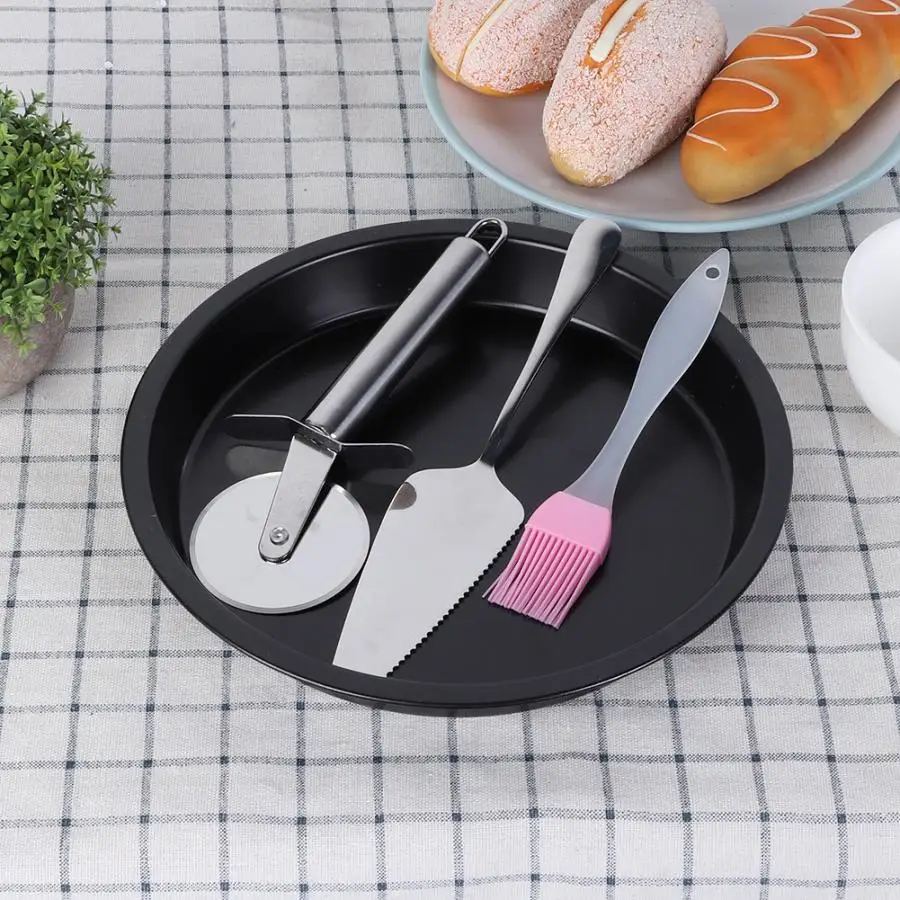 8in Plato Redondo Bandeja Para piza Profunda Bandeja Antiadherente Bandeja Para horneat Cocina Herramienta steel
