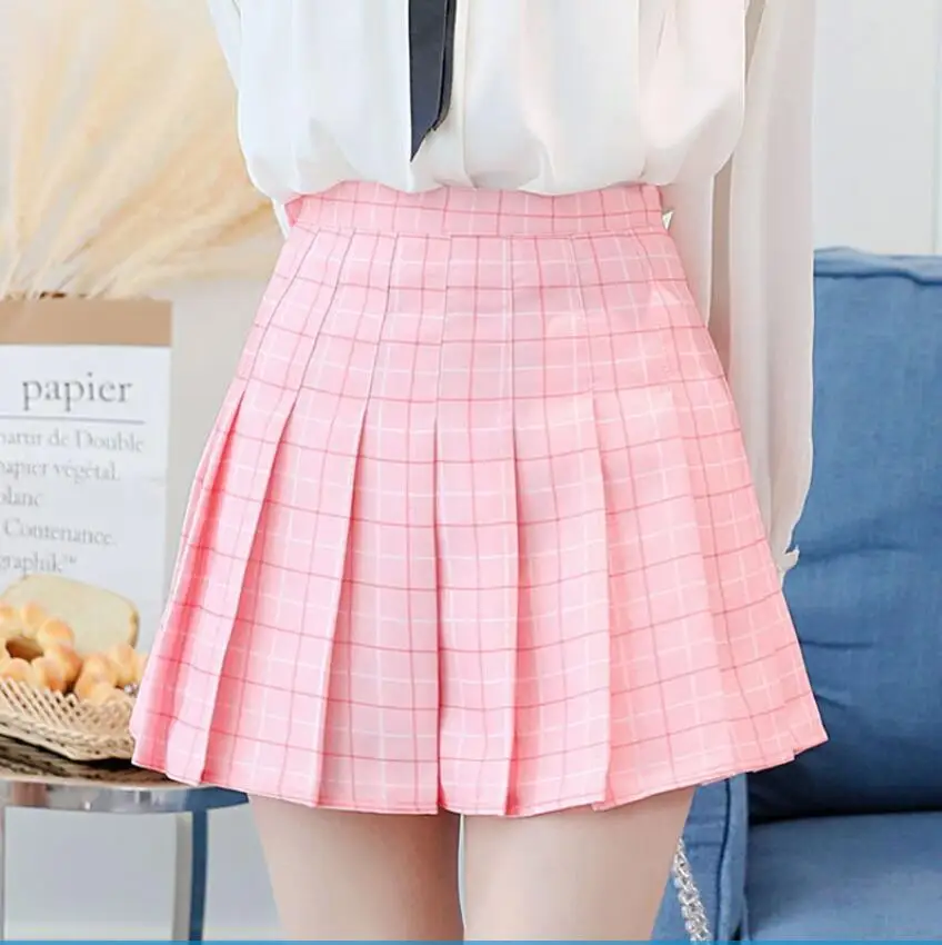 

2022 Spring Summer Girls High Waist Plaid Pleated Skirts Harajuku Mini Skirts A-line Sailor Skirt Japanese School Uniform XS-2XL