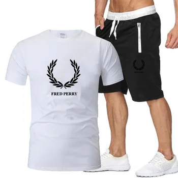 

2020 new T-shirt + shorts suit men's new brand summer suit casual T-shirt hot-selling track suit brand clothing top suit