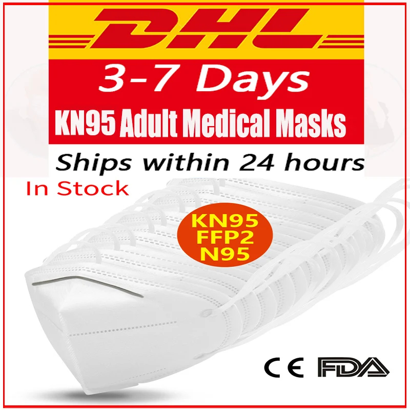 

10 pcs KN95 Masks dhl reusable respirator Dustproof Anti-fog And Breathable Face 95% Filtration N95 Masks Features as KF94 FFP2