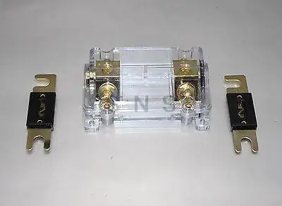 

GOLD PLATED ANL FUSE HOLDER 0 or 2 GAUGE CAR AMP INSTALL FREE ANL FUSE 150A