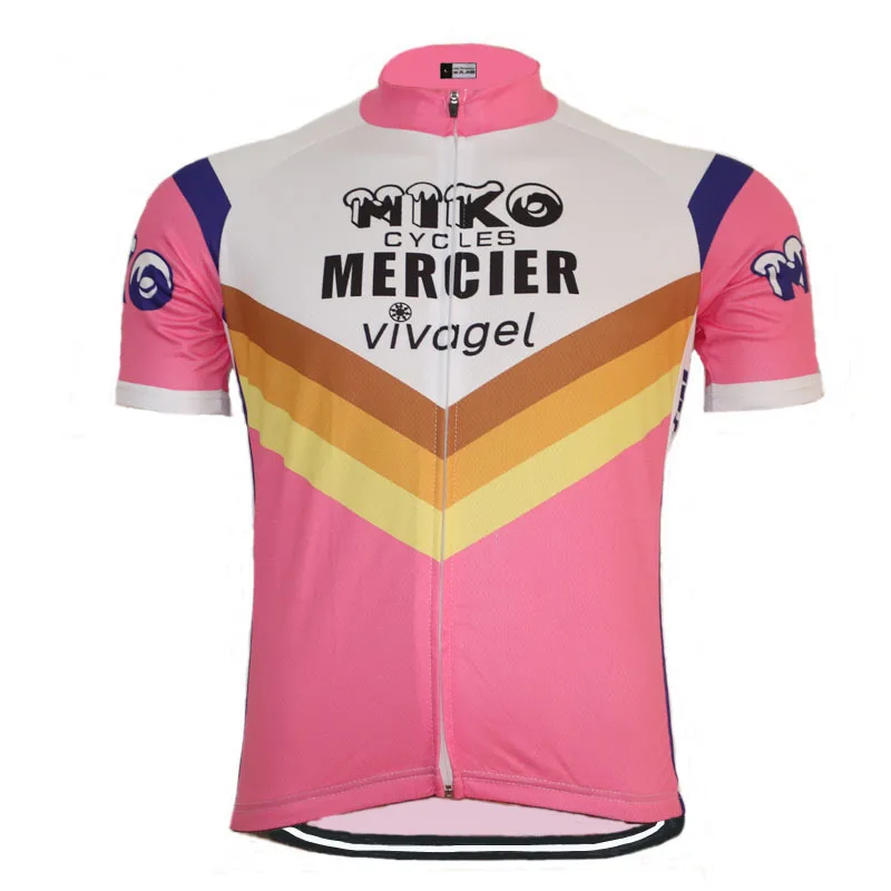 cycling jersey Велосипедная Джерси с коротким рукавом Розовая Одежда для велоспорта классическая одежда Ropa ciclismo велосипедная ретро одежда летняя верхняя одежда - Цвет: cycling jersey