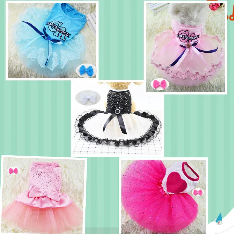 

Summer Pet Dog Clothes Dress Sweety Princess Teddy Puppy Wedding Dresses Spring Fashion Dog Small Medium Dogs Pet Accessories