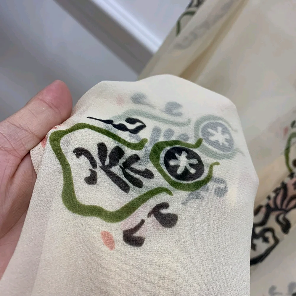 Весна, высокое качество, блузки, стиль, женские рубашки, воротник-бабочка, длинный рукав, с принтом, рубашка, блузка