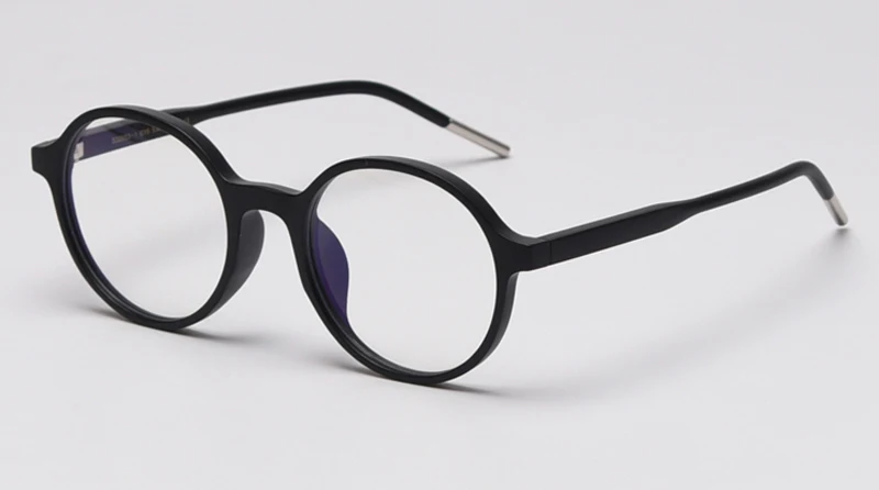 matte black Peekaboo tr90 ретро синий светильник блокирующие очки круглые женские прозрачные черные мужские очки по рецепту для компьютера uv400 - Цвет оправы: matte black