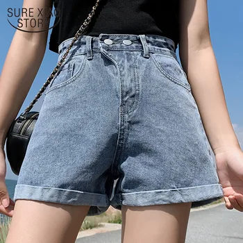 

2020 Summer Plus Size Women Denim Shorts High Waist Shorts Women Loose Wide Leg Vintage Ladies Short Jeans Short Femme 9406 50