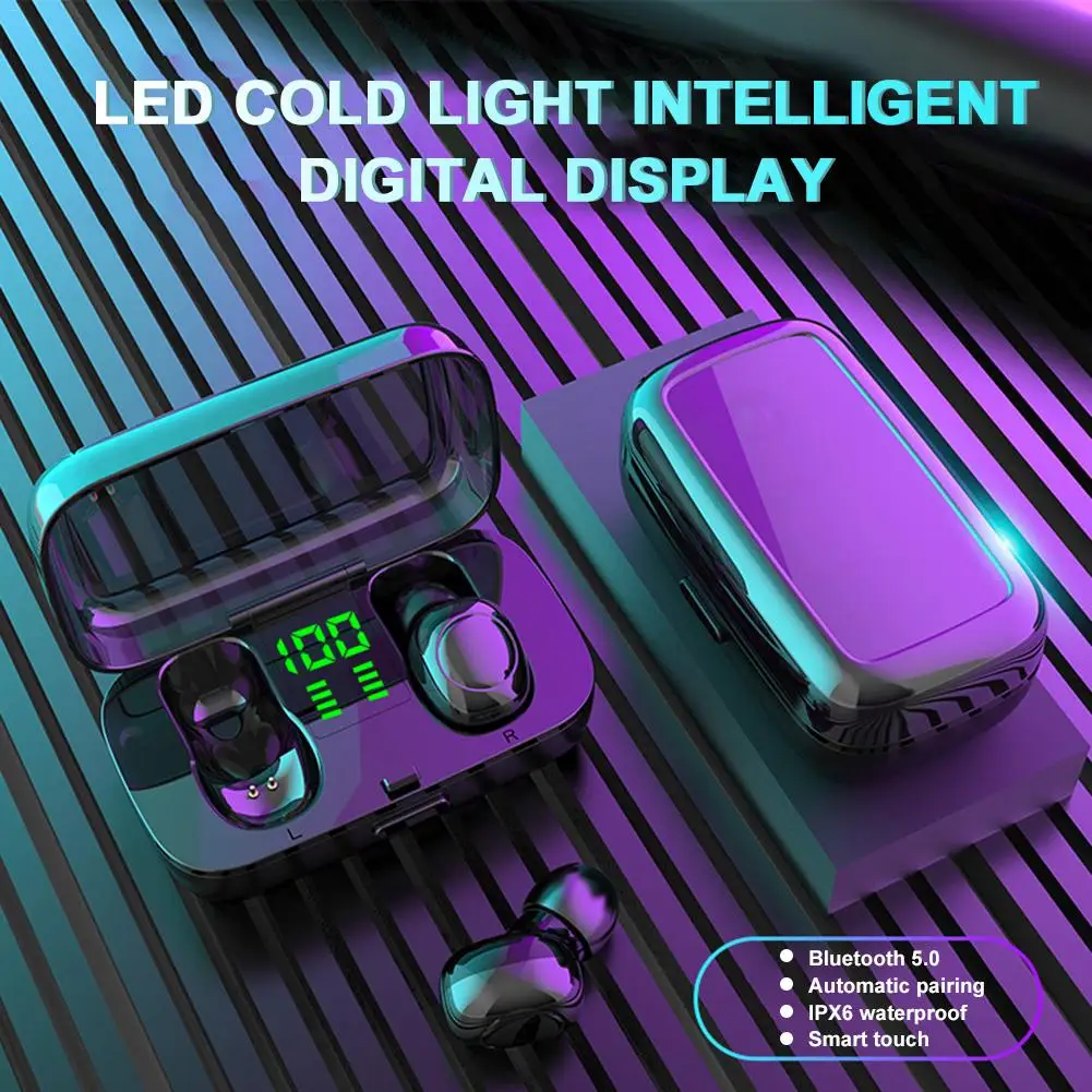 Новые беспроводные Bluetooth наушники бас стерео Универсальная гарнитура V5.0 XG23 TWS светодиодный дисплей спортивные водонепроницаемые спортивные наушники