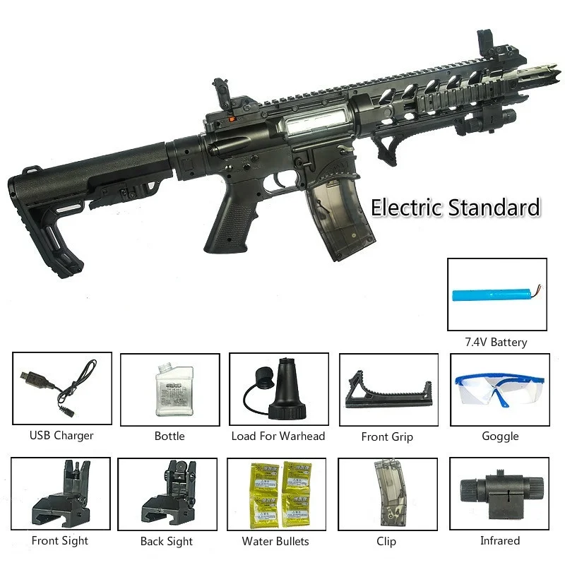 Электрические Версии хобби AR-15 водяной пистолет Спорт на открытом воздухе Live унисекс PUBG CS детский подарок винтовка высокого качества водяные пули - Цвет: Electric Standard