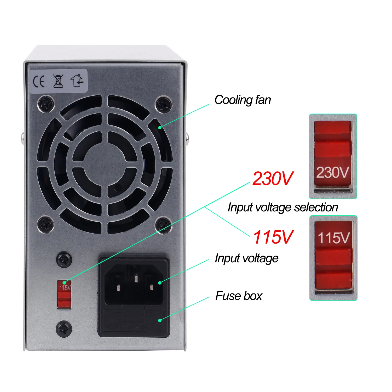  Wanptek Lab DC Adjustable Power Supply 120V 30V 6A 10A Digital Switching Voltage Regulator Stabiliz