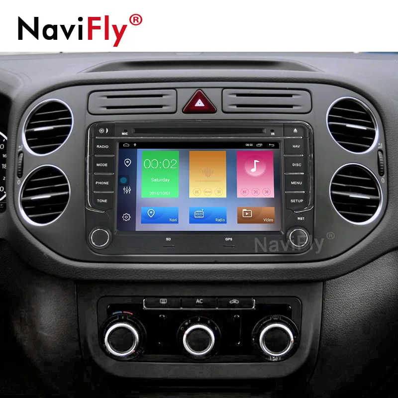 Discount Android 8.1 2 DIN Car multimedia DVD player for VW Volkswagen PASSAT B5 B6 POLO GOLF 5 6 MAGOTAN CC BORA TIGUAN GPS Navigation 5