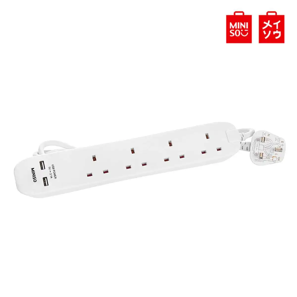 MINISO электронный Мощность полосы 4 розетки 2 Порты usb 5V 2.1A вилка для путешествий британская Мощность адаптер разъем быстрой зарядки умный дом