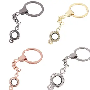 

10pcs/lot Mixed Music note hook alloy crystal twist Memory Living Magnet Glass Key Ring Keychains Locket fit for Floating charms