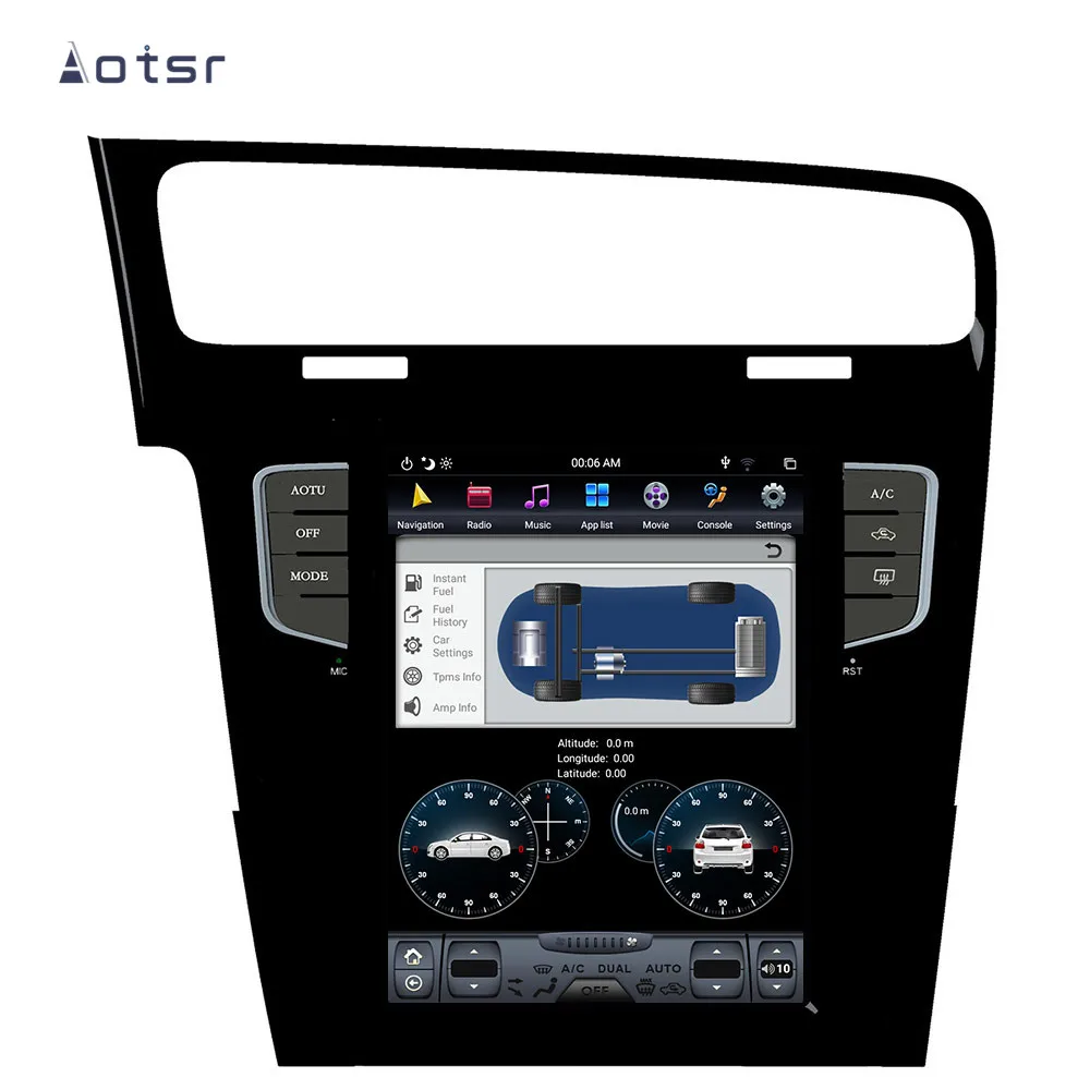 Top Tesla Style Android 8.1 GPS Navigation DVD Player For Volkswagen GOLF 7 2013+ Car Auto Radio Stereo Multimedia Head Unit Player 5