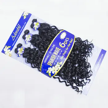 

Adorable Synthetic Hair Extension Weave Bundles / SPANISH 6PCS Set / 16-20inch Natural Color Brazilian African American