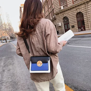 

Women's bag 2020 new wild Korean crossbody bag hit color cute ladies wide shoulder strap fashion simple shoulder bag