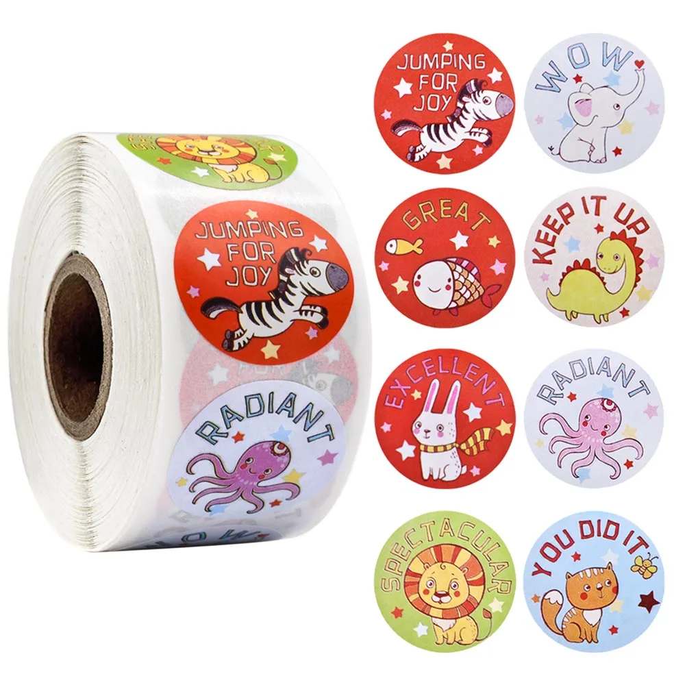 

500pcs 8 kinds of cute cartoon animal stickers boys and girls birthday gifts scrapbook children stickers stationery sticker