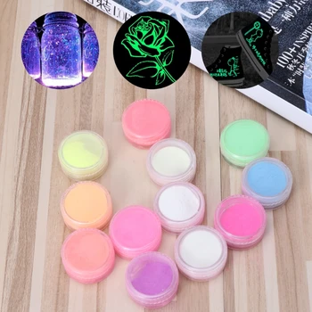 

12 Colors Fluorescent Super Bright Glow-in-the-Dark Powder Pigment DIY Jewelry M0XB