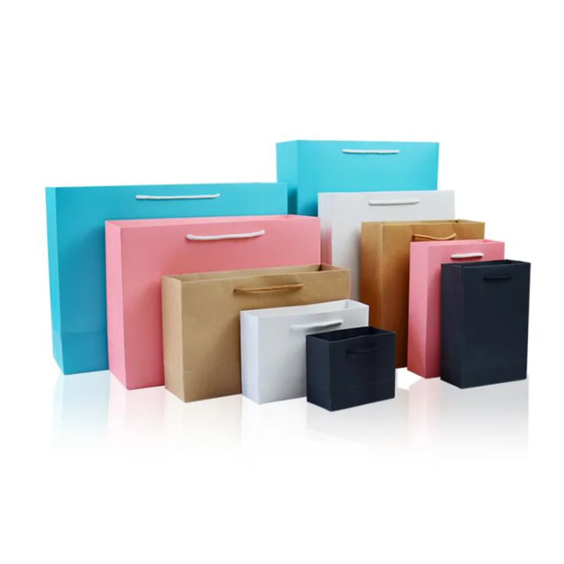 

10pcs candy paper packaging flower gift box коробка упаковка gift bag подарочная Clothing Kraft Paper Bag Printed Logo Customize