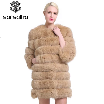 

SARSALLYA Real Fox Fur coat Women Winter Overcoat Warm Jacket Natural Fox Fur Coat Women Clothing Detachable Coat Ladies Jacket
