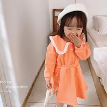 Платье для девочек в Корейском стиле модное весеннее Хлопковое платье для девочек 3-8 лет
