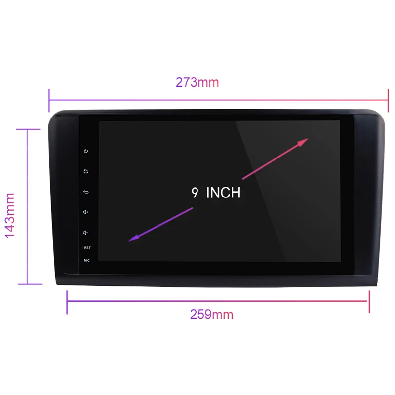 2 Din автомагнитола gps Android 9,0 NO-DVD мультимедийный плеер для Mercedes Benz ML W164 ML300 GL X164 GL320 350 420 450 500 навигация